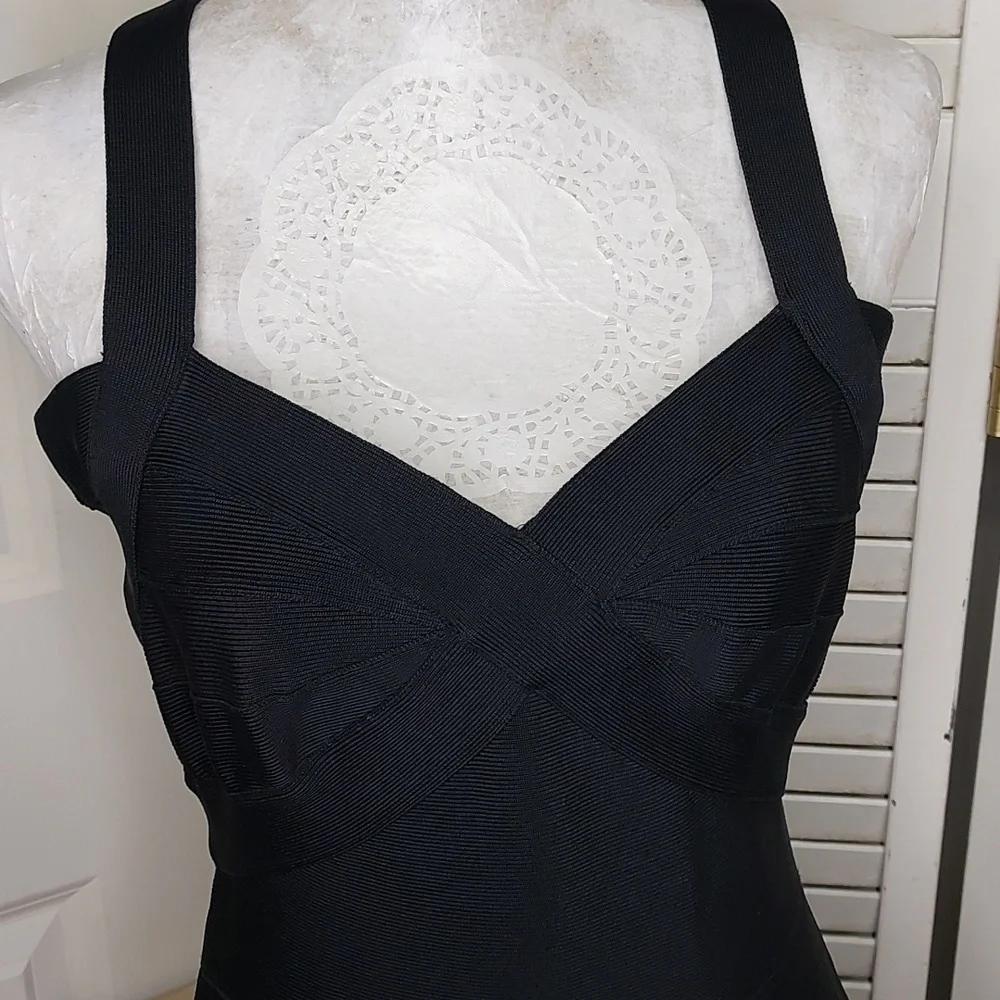 Alex & Eve Black Bodycon Bandage Dress Size 10 - Picture 5 of 10
